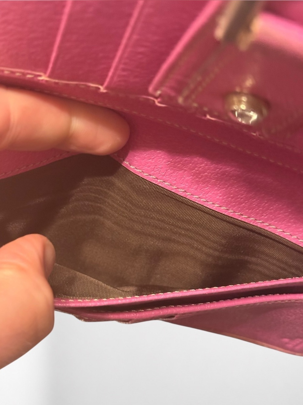 Gucci Abbey D-Ring Long Wallet Beige GG Canvas Fuchsia Leather Continental Y2K - Picture 14 of 17